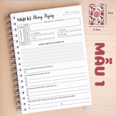 Sổ tay lò xo Nhật ký Biết Ơn Hàng Ngày - Giấy dày 120gsm, Daily Journal 45.750 VND