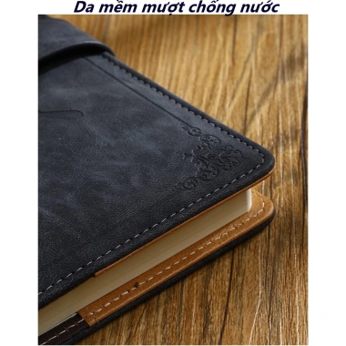Sổ tay MẬT KHẨU vô lăng tàu da PU 200 trang, khoá bảo vệ, chống thấm nước - 160.000đ 4
