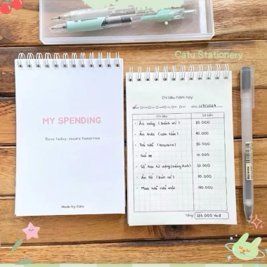 Sổ tay MY SPENDING A6 quản lý chi tiêu hằng ngày, tiết kiệm CT3, giá chỉ 32.000₫