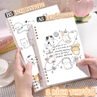 Sổ tay M.Y.Never loại rời 120 trang dày, bìa chống nước, siêu dễ thương - Chỉ 24.000₫