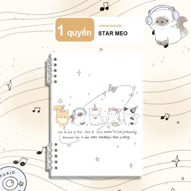 Sổ tay M.Y.Never loại rời 120 trang dày, bìa chống nước, siêu dễ thương - Chỉ 24.000₫