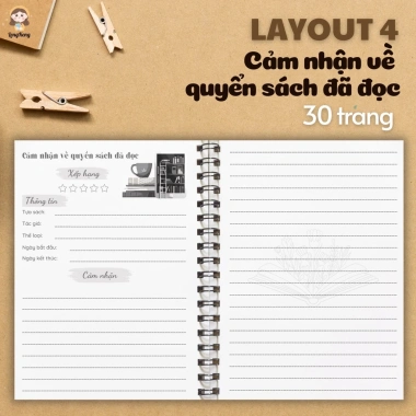 Sổ tay Nhật ký đọc sách - Reading Book Journal, bạn đồng hành tri thức, giảm giá 35.800đ 6