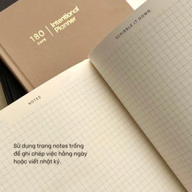 Sổ tay Planner Intentional JC Notebook - Sắp xếp công việc, theo dõi thói quen, chỉ 139.000đ