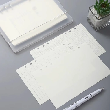 Sổ tay rời lá A5 A6 A7 nạp lại 6 lỗ, chất kết dính, giấy tạp chí, lập kế hoạch bên trong, hàng tuần‑hàng tháng, danh sách việc cần làm, notepad đa năng 7