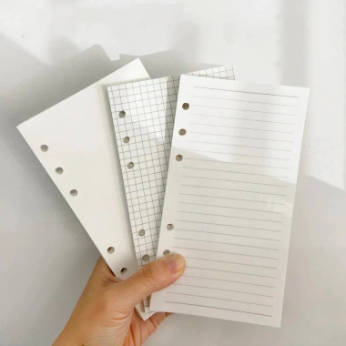 Sổ tay rời lá A5 A6 A7 nạp lại 6 lỗ, chất kết dính, giấy tạp chí, lập kế hoạch bên trong, hàng tuần‑hàng tháng, danh sách việc cần làm, notepad đa năng 8