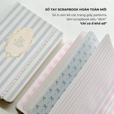 Sổ tay ruột dot grid A5 Vuông Ribbon 2 Crabit Reverie Diary - giảm còn 39.000₫