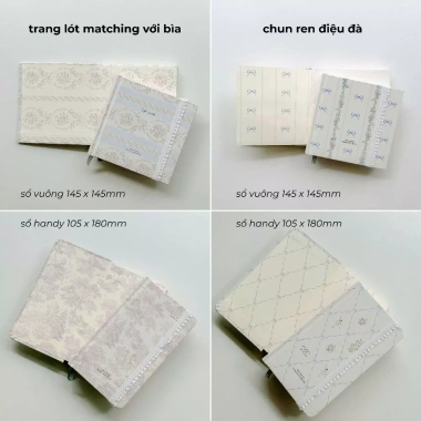 Sổ tay ruột dot grid A5 Vuông Ribbon 2 Crabit Reverie Diary - giảm còn 39.000₫