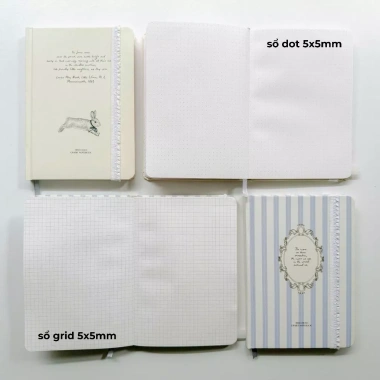 Sổ tay ruột dot grid A5 Vuông Ribbon 2 Crabit Reverie Diary - giảm còn 39.000₫