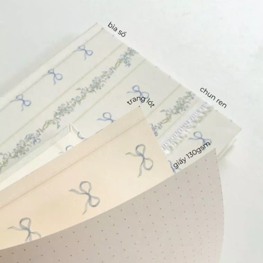 Sổ tay ruột dot grid A5 Vuông Ribbon 2 Crabit Reverie Diary - giảm còn 39.000₫
