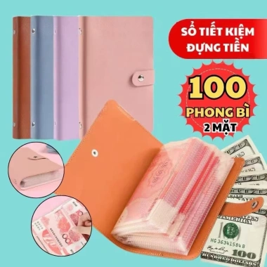 Sổ tay tiết kiệm 100 phong bì album đựng tiền, thử thách 100 ngày, giảm giá chỉ 33.600₫ 2