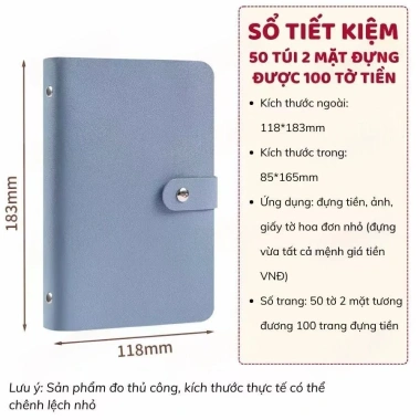 Sổ tay tiết kiệm 100 phong bì album đựng tiền, thử thách 100 ngày, giảm giá chỉ 33.600₫ 3
