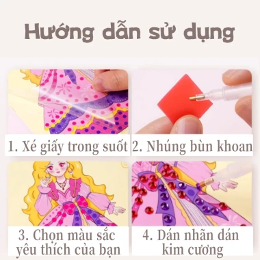Sổ Tay Trang Điểm Công Chúa Bé - Quai Xách Thời Trang, Kèm Tranh Tô Vẽ Cắt Dán, Giá ưu đãi 146k
