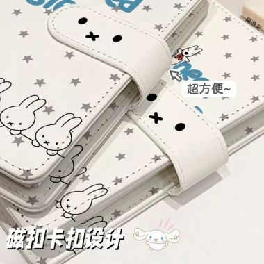 Sổ tay từ tính Miffy A6 da PU Kawaii – nhật ký học sinh, sách lịch trình, tạp chí nạp lại thỏ dễ thương | Giá ưu đãi 227k