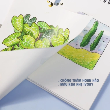 Sổ tay vẽ bút marker gốc cồn 250gsm - Giấy tráng phủ chống thấm, dày dặn, giảm giá 26.000₫ 2