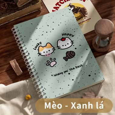 Sổ tay xoắn ốc 120 trang giấy dày, họa tiết động vật dễ thương, bìa PP chống nước - Giá 28.000 VND 6