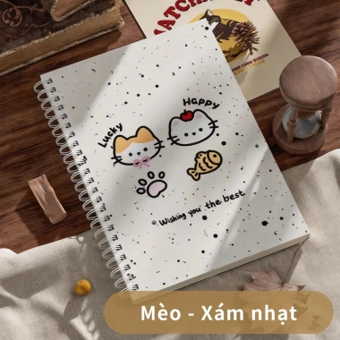 Sổ tay xoắn ốc 120 trang giấy dày, họa tiết động vật dễ thương, bìa PP chống nước - Giá 28.000 VND 7