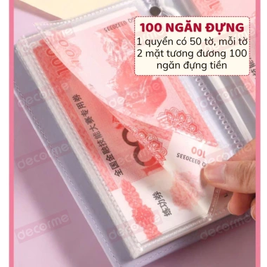 Sổ Tiết Kiệm 100 Ngăn có Khóa Cài - Bìa Da Chống Nước, Nâng Cấp, Tiết Kiệm Tiền Theo Mục Tiêu - Giá 33.600đ 5