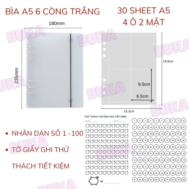 Sổ tiết kiệm 100 ngày Buka A5 bìa còng nhựa - Lên kế hoạch hiệu quả, giá 62.900₫ 8