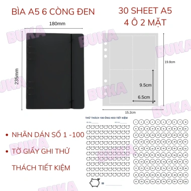 Sổ tiết kiệm 100 ngày Buka A5 bìa còng nhựa - Lên kế hoạch hiệu quả, giá 62.900₫ 9