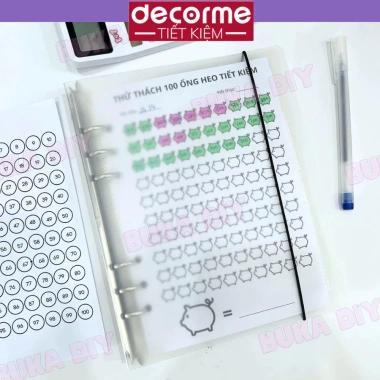 Sổ tiết kiệm 100 ngày DecorMe A5 - Hoạt hình lên kế hoạch tiết kiệm, giá 62.900đ 5