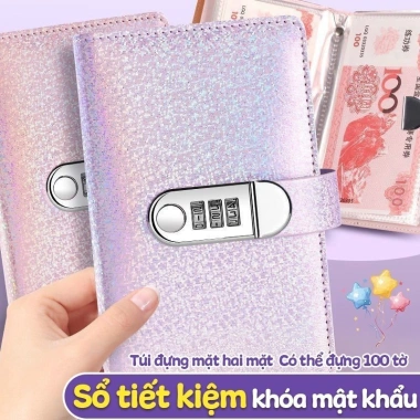 Sổ Tiết Kiệm Đựng Tiền Cao Cấp - Khoá Mini, Kế Hoạch 100 Ngày, Giá 45.000