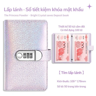 Sổ Tiết Kiệm Đựng Tiền Cao Cấp - Khoá Mini, Kế Hoạch 100 Ngày, Giá 45.000