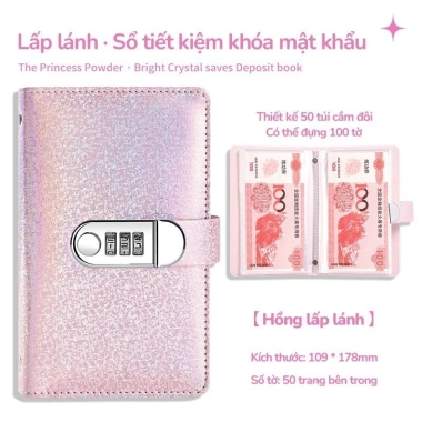 Sổ Tiết Kiệm Đựng Tiền Cao Cấp - Khoá Mini, Kế Hoạch 100 Ngày, Giá 45.000