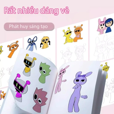 Sổ Tô Màu Sprunki Incredibox Tranh Vẽ Nguệch Ngoạc Cho Trẻ Em - Giá 32.550₫ (Giảm từ 41.664₫)