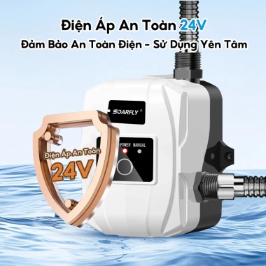 SOARFLY Máy bơm tăng áp 24V 150-300W cho máy giặt, vòi nước, bình nóng lạnh – Giá 529.999 VND