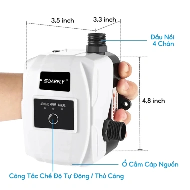 SOARFLY Máy bơm tăng áp 24V 150-300W cho máy giặt, vòi nước, bình nóng lạnh – Giá 529.999 VND