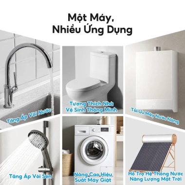 SOARFLY Máy bơm tăng áp 24V 150-300W cho máy giặt, vòi nước, bình nóng lạnh – Giá 529.999 VND
