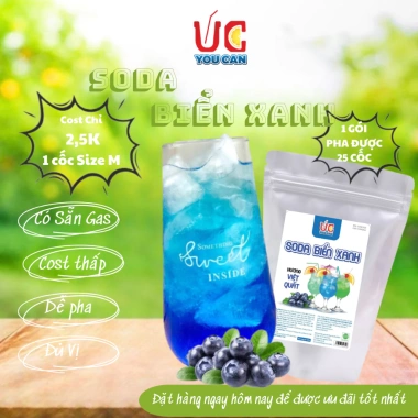 Soda Biển Xanh 500gr YouCan - Pha 25 cốc, không cần siro, không cần gas, vị thơm ngon