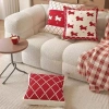 Sofa màu đỏ, vỏ gối tháo rời giặt được, tựa lưng ngựa, giảm giá 45.401 VND 5