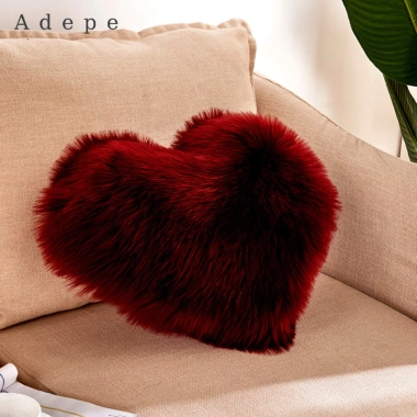 Sofa ném vỏ gối đệm hình trái tim len sang trọng màu trắng lông tơ - giảm còn 112.860₫ 5