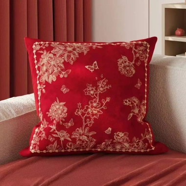 Sofa phòng khách 2.026 phong cách Trung Quốc, gối ném đỏ lễ hội, vỏ đệm lưng 5 Sofa phòng khách 2.026 phong cách Trung Quốc, gối ném đỏ lễ hội, vỏ đệm lưng 5