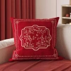 Sofa phòng khách 2.026 phong cách Trung Quốc, gối ném đỏ lễ hội, vỏ đệm lưng 8
