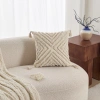Sofa phòng khách sang trọng, vỏ gối nhẹ, khăn thêu kem, đệm gối lông cừu - 176.419đ 9