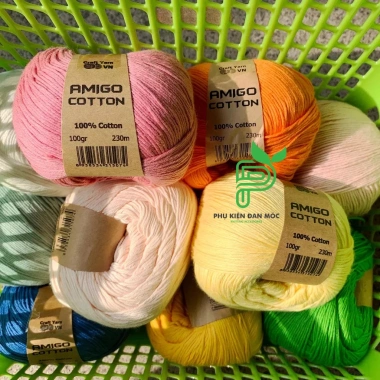 Sợi Amigo Craft Yarn VN 100% Cotton cuộn 100gr - Giá chỉ 48.400 đồng, giảm tới 21%, mềm mịn, thích hợp thêu và dệt 3 Sợi Amigo Craft Yarn VN 100% Cotton cuộn 100gr - Giá chỉ 48.400 đồng, giảm tới 21%, mềm mịn, thích hợp thêu và dệt 3