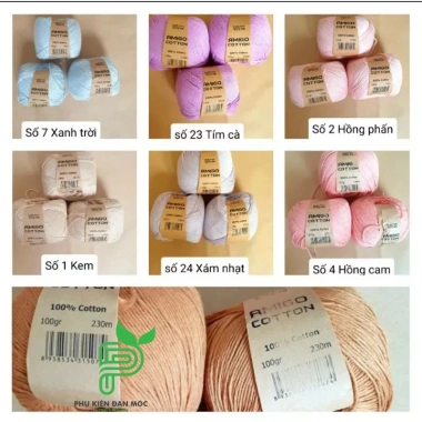 Sợi Amigo Craft Yarn VN 100% Cotton cuộn 100gr - Giá chỉ 48.400 đồng, giảm tới 21%, mềm mịn, thích hợp thêu và dệt 7 Sợi Amigo Craft Yarn VN 100% Cotton cuộn 100gr - Giá chỉ 48.400 đồng, giảm tới 21%, mềm mịn, thích hợp thêu và dệt 7