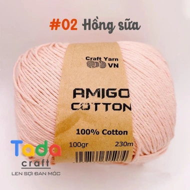 Sợi Amigo Craft Yarn VN 100% Cotton cuộn 100gr - Giá chỉ 48.400 đồng, giảm tới 21%, mềm mịn, thích hợp thêu và dệt 10 Sợi Amigo Craft Yarn VN 100% Cotton cuộn 100gr - Giá chỉ 48.400 đồng, giảm tới 21%, mềm mịn, thích hợp thêu và dệt 10
