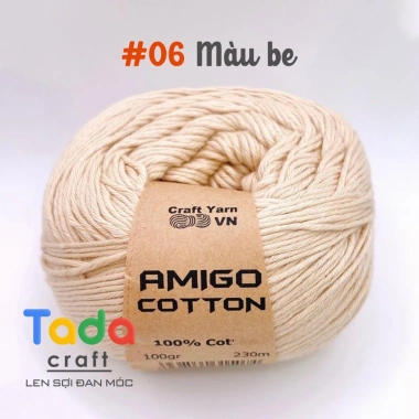 Sợi Amigo Craft Yarn VN 100% Cotton cuộn 100gr - Giá chỉ 48.400 đồng, giảm tới 21%, mềm mịn, thích hợp thêu và dệt 14 Sợi Amigo Craft Yarn VN 100% Cotton cuộn 100gr - Giá chỉ 48.400 đồng, giảm tới 21%, mềm mịn, thích hợp thêu và dệt 14
