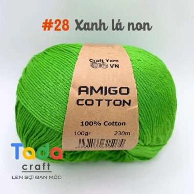 Sợi Amigo Craft Yarn VN 100% Cotton cuộn 100gr - Giá chỉ 48.400 đồng, giảm tới 21%, mềm mịn, thích hợp thêu và dệt 36 Sợi Amigo Craft Yarn VN 100% Cotton cuộn 100gr - Giá chỉ 48.400 đồng, giảm tới 21%, mềm mịn, thích hợp thêu và dệt 36