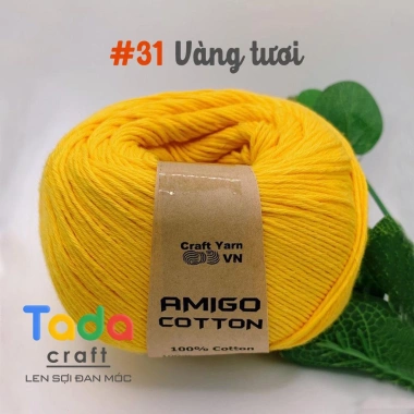 Sợi Amigo Craft Yarn VN 100% Cotton cuộn 100gr - Giá chỉ 48.400 đồng, giảm tới 21%, mềm mịn, thích hợp thêu và dệt 39 Sợi Amigo Craft Yarn VN 100% Cotton cuộn 100gr - Giá chỉ 48.400 đồng, giảm tới 21%, mềm mịn, thích hợp thêu và dệt 39