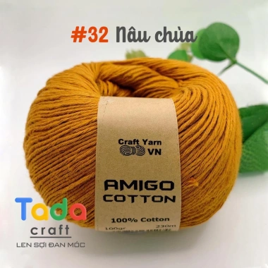Sợi Amigo Craft Yarn VN 100% Cotton cuộn 100gr - Giá chỉ 48.400 đồng, giảm tới 21%, mềm mịn, thích hợp thêu và dệt 40 Sợi Amigo Craft Yarn VN 100% Cotton cuộn 100gr - Giá chỉ 48.400 đồng, giảm tới 21%, mềm mịn, thích hợp thêu và dệt 40