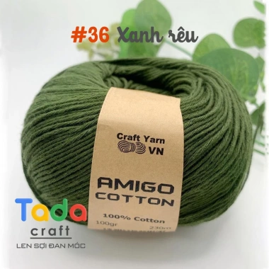 Sợi Amigo Craft Yarn VN 100% Cotton cuộn 100gr - Giá chỉ 48.400 đồng, giảm tới 21%, mềm mịn, thích hợp thêu và dệt 44 Sợi Amigo Craft Yarn VN 100% Cotton cuộn 100gr - Giá chỉ 48.400 đồng, giảm tới 21%, mềm mịn, thích hợp thêu và dệt 44