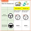 Sợi Carbon Bọc Vô Lăng Ô Tô 36-38CM DIY Khâu Tay Da PU Bảo Vệ Bện Bao 2