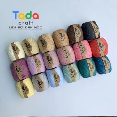 Sợi cọ giấy Airy Craft Yarn siêu nhẹ 45g - Móc túi mũ nhanh, giá 39.600 VND 2 Sợi cọ giấy Airy Craft Yarn siêu nhẹ 45g - Móc túi mũ nhanh, giá 39.600 VND 2