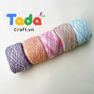 Sợi Cotton Việt Nam Bảng Màu Loang cuộn 100gr - Mềm Tự Nhiên, Giá Giảm 30.600₫