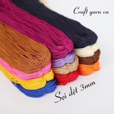Sợi dệt 3mm Cordy Maxi Craft Yarn 330g - Móc túi xách, mũ thời trang, giảm giá 76.000₫ Sợi dệt 3mm Cordy Maxi Craft Yarn 330g - Móc túi xách, mũ thời trang, giảm giá 76.000₫