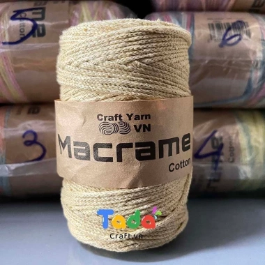 Sợi Macrame Cotton 3mm Trơn 200g – Dây Đan Thắt Macrame VN, Giá 65k 43